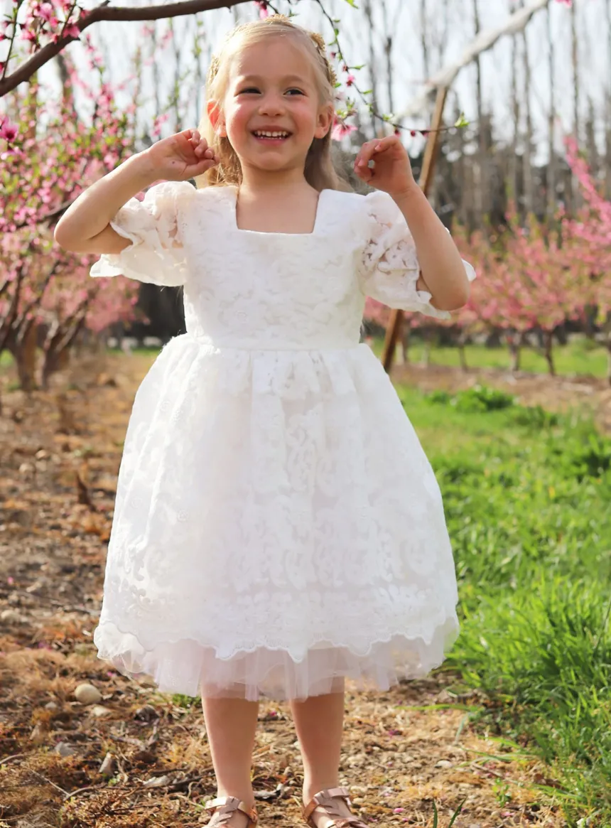 Robe cérémonie champêtre petite fille Kendy