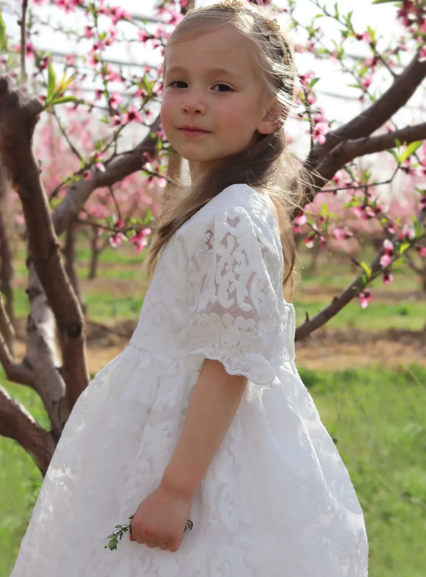 Robe cérémonie champêtre petite fille Kendy