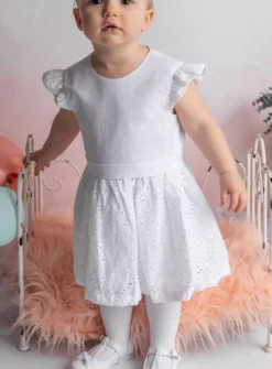 Robe cérémonie coton et broderie anglaise Milla
