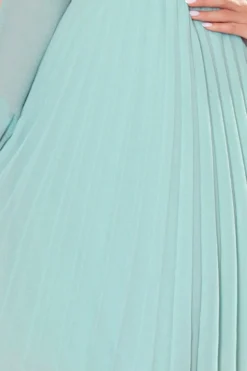 Robe cérémonie courte plissée femme manches longues