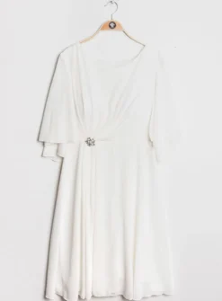 Robe cérémonie femme courte grande taille mousseline