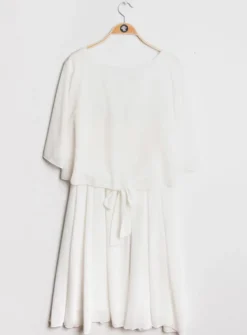 Robe cérémonie femme courte grande taille mousseline