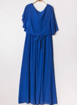 Robe cérémonie femme grande taille cape mousseline
