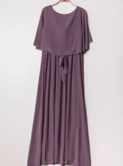 Robe cérémonie femme grande taille cape mousseline