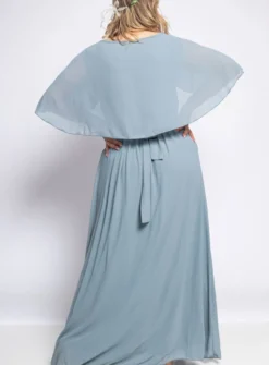 Robe cérémonie femme grande taille cape mousseline
