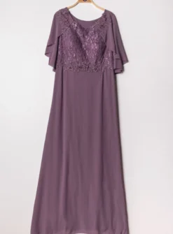 Robe cérémonie femme grande taille cape mousseline