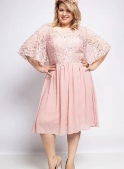 Robe cérémonie femme grande taille cape dentelle Mauve TU Grande Taille