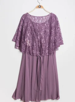 Robe cérémonie femme grande taille cape dentelle Mauve TU Grande Taille