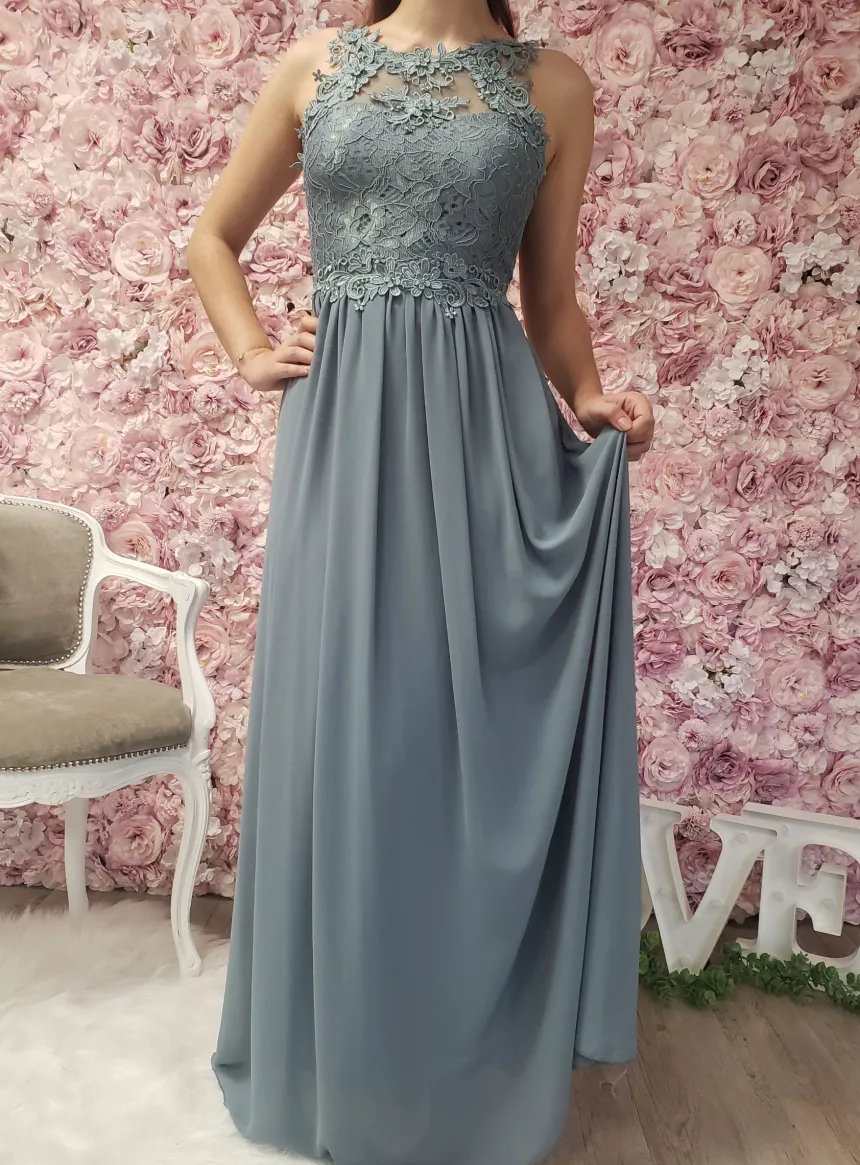 Robe cérémonie femme longue bustier dentelle