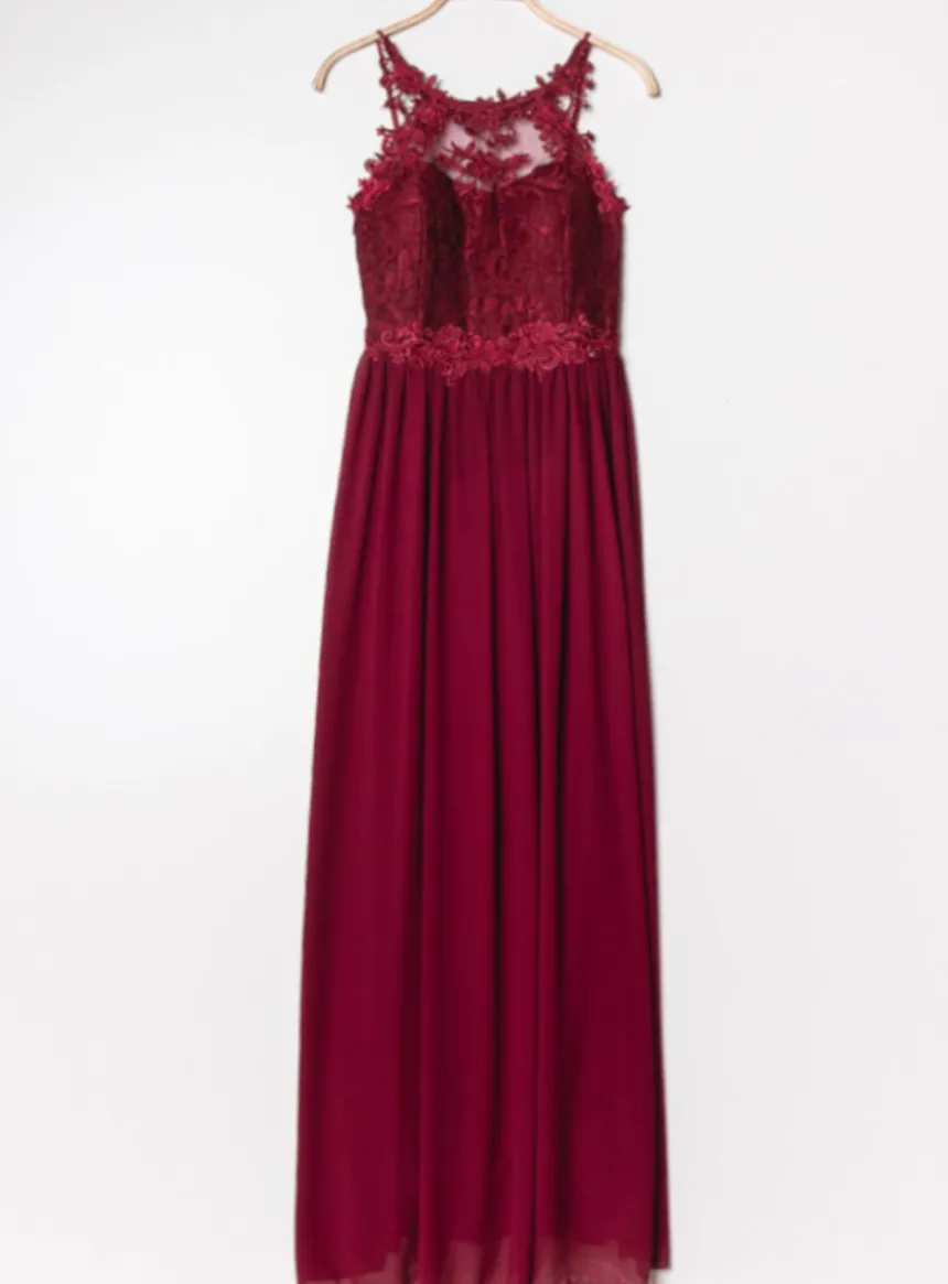 Robe cérémonie femme longue bustier dentelle