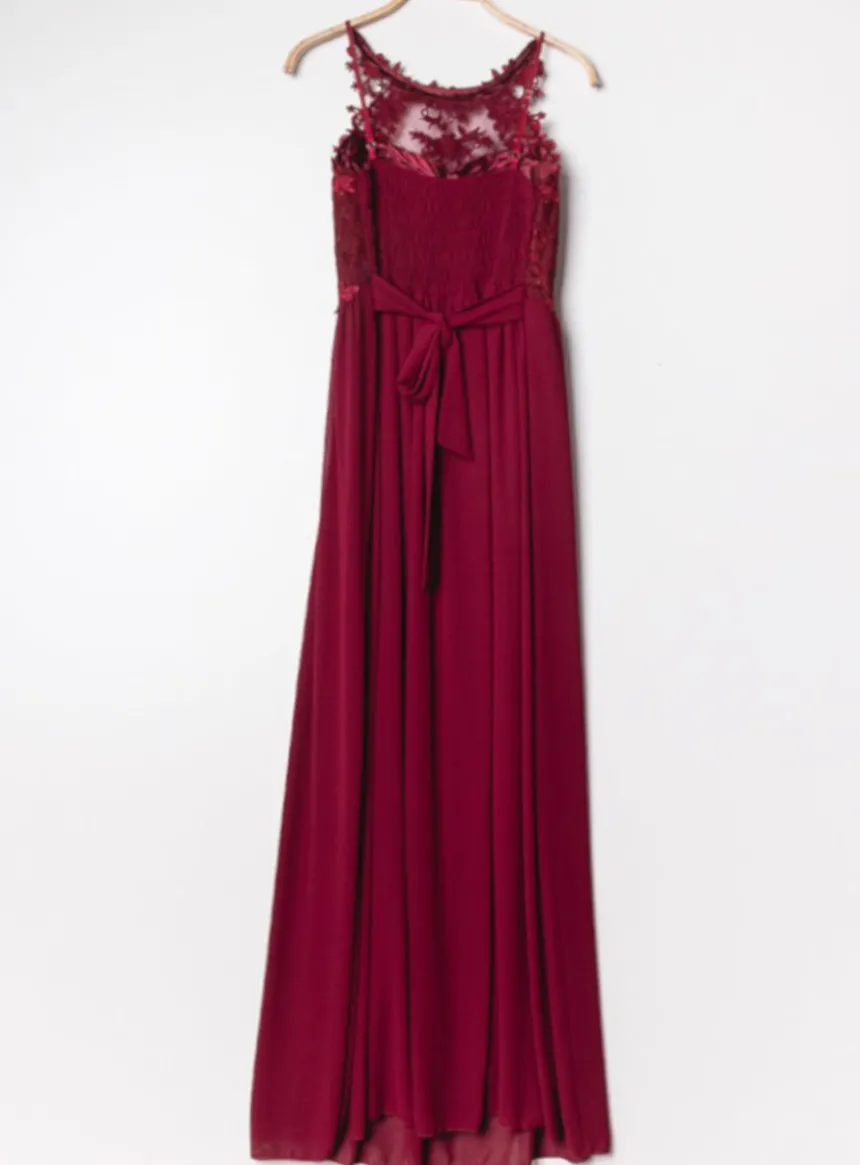Robe cérémonie femme longue bustier dentelle