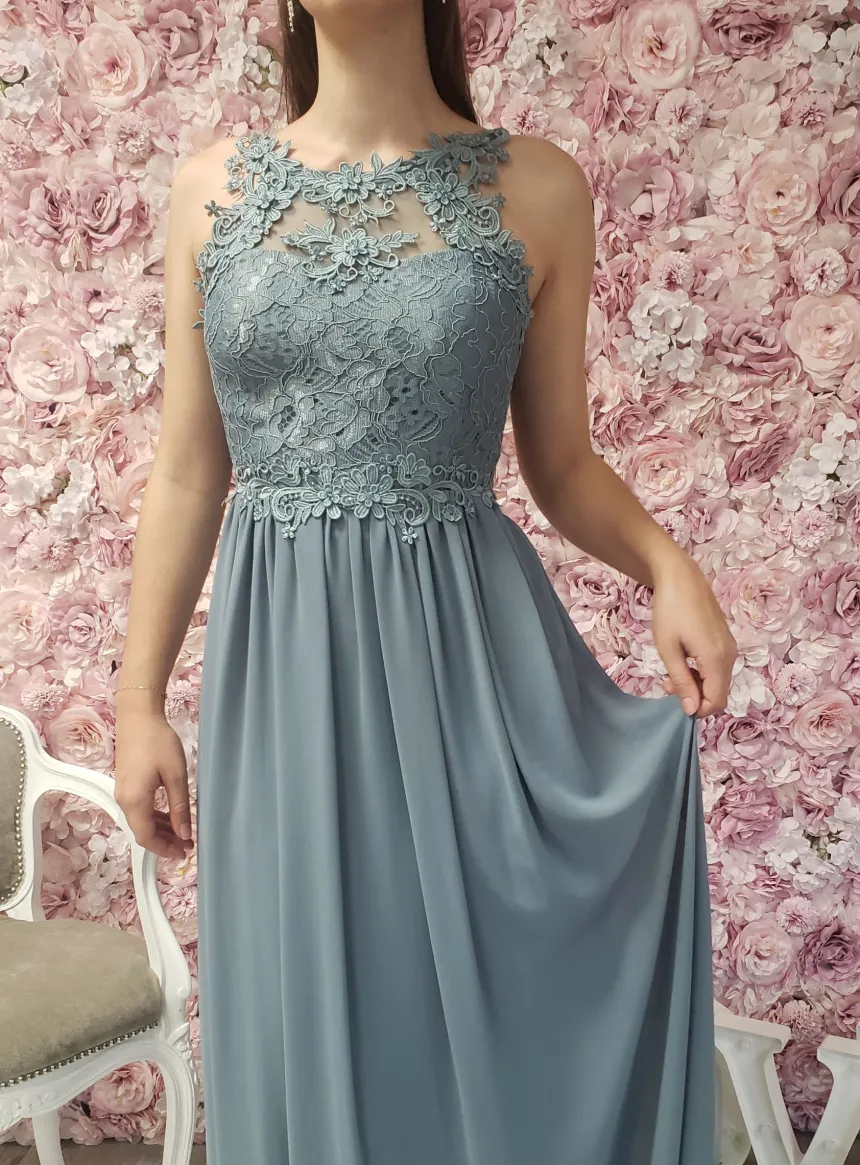 Robe cérémonie femme longue bustier dentelle