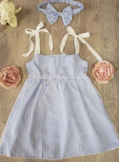Robe cérémonie fille coton + bandeau