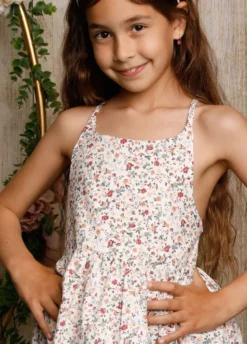 Robe cérémonie fille coton fleurie