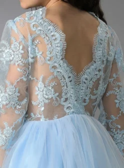 Robe cérémonie fille dentelle V au dos