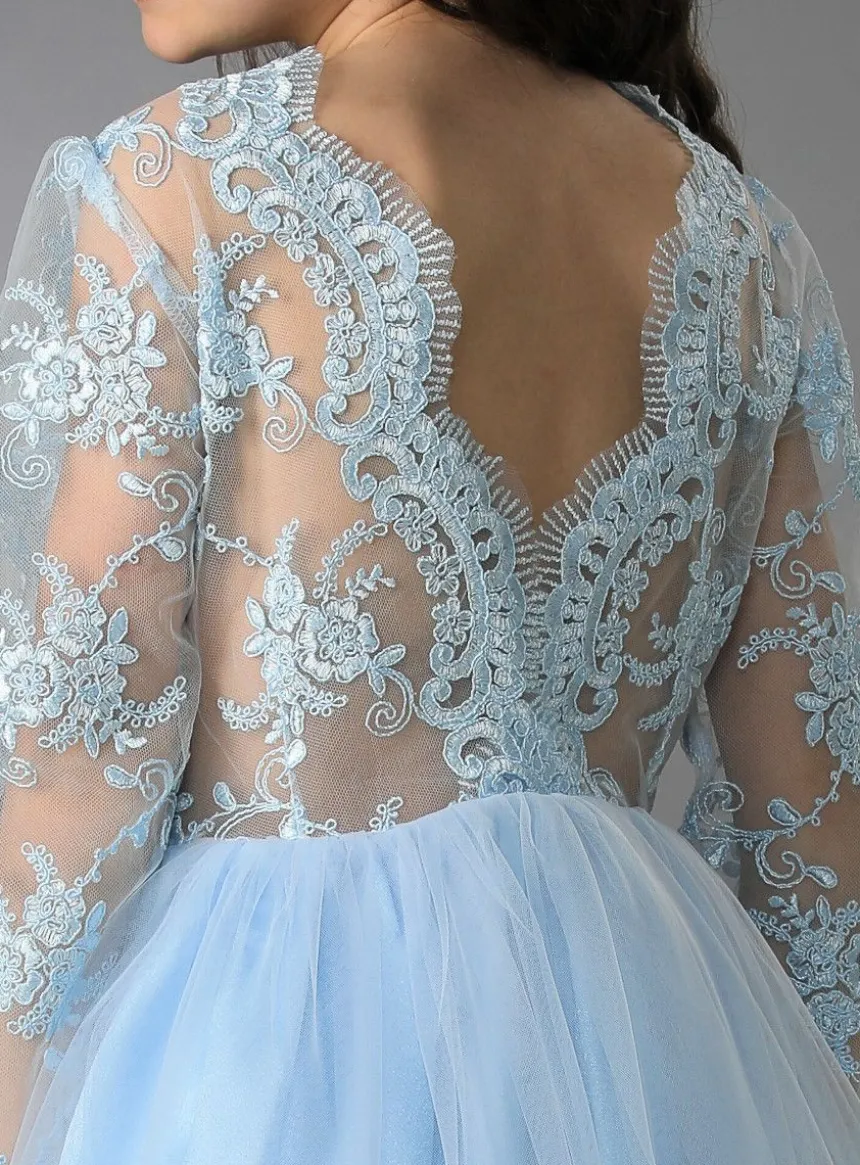 Robe cérémonie fille dentelle V au dos