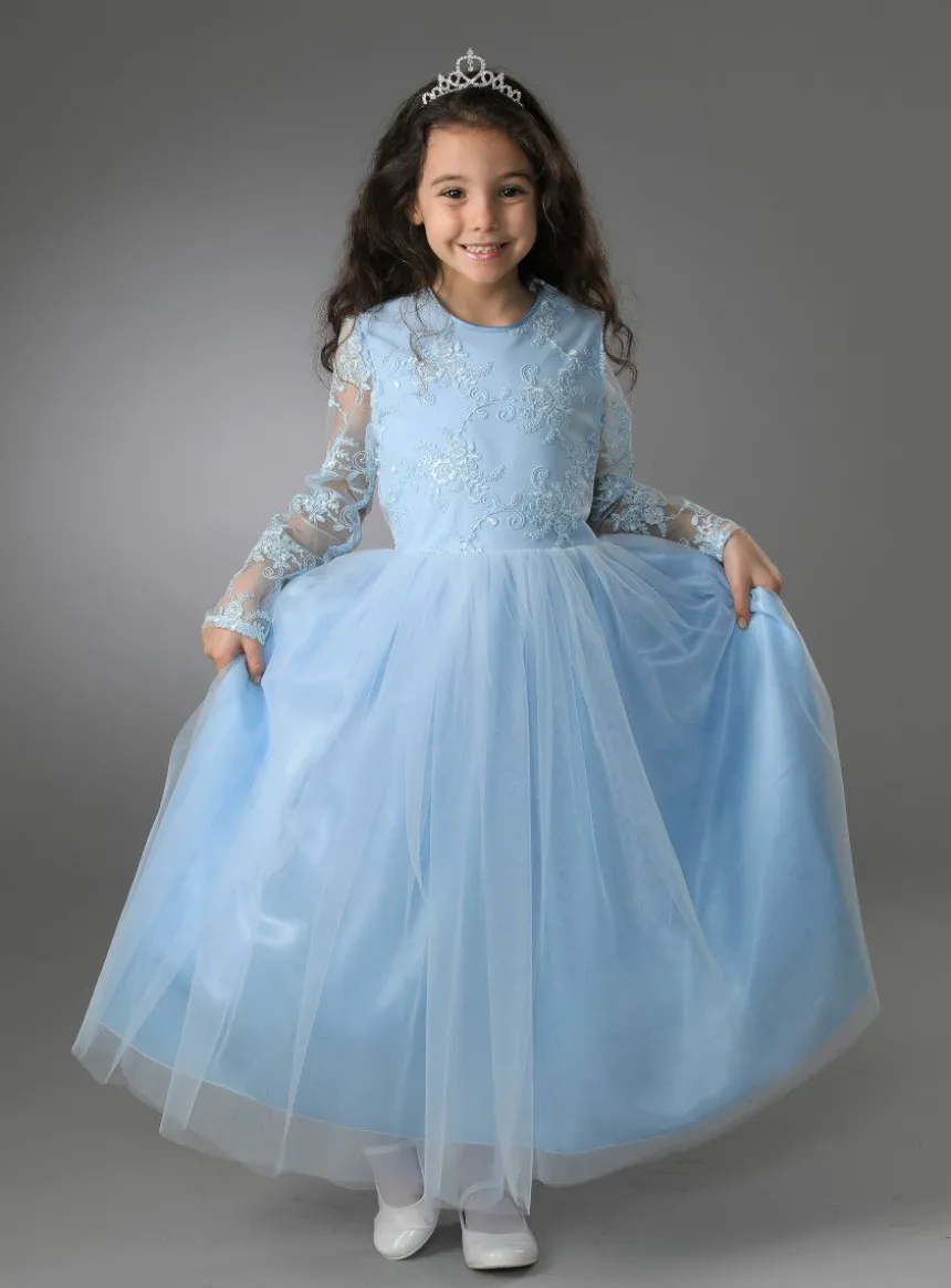 Robe cérémonie fille dentelle V au dos
