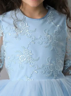 Robe cérémonie fille dentelle V au dos