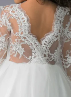 Robe cérémonie fille dentelle V au dos
