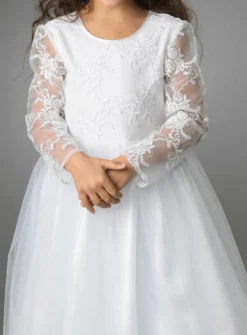 Robe cérémonie fille dentelle V au dos