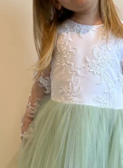 Robe cérémonie fille dentelle V au dos