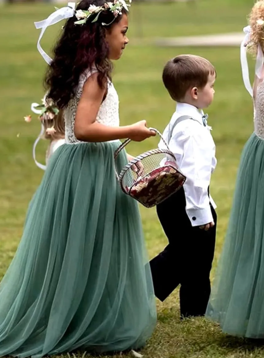 Robe cérémonie fille dos nu et dentelle