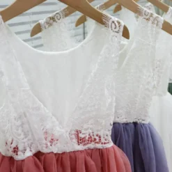 Robe cérémonie fille dos nu et dentelle