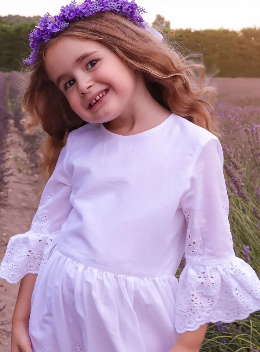 Robe cérémonie fille Lana manche mi-longue bohème