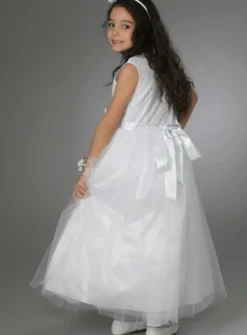 Robe cérémonie fille longue princesse Avelina blanche - gamme luxe