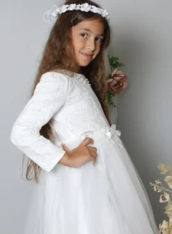 Robe cérémonie fille Maëlys manches longues