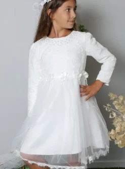 Robe cérémonie fille Maëlys manches longues