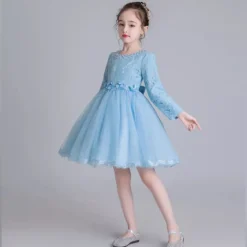 Robe cérémonie fille Maëlys manches longues