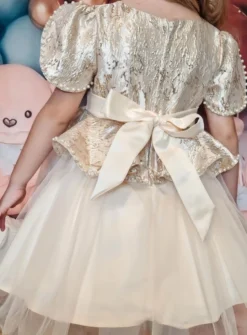 Robe cérémonie fille princesse dorée