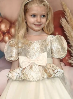 Robe cérémonie fille princesse dorée