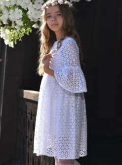 Robe cérémonie fille Tess dentelle blanche