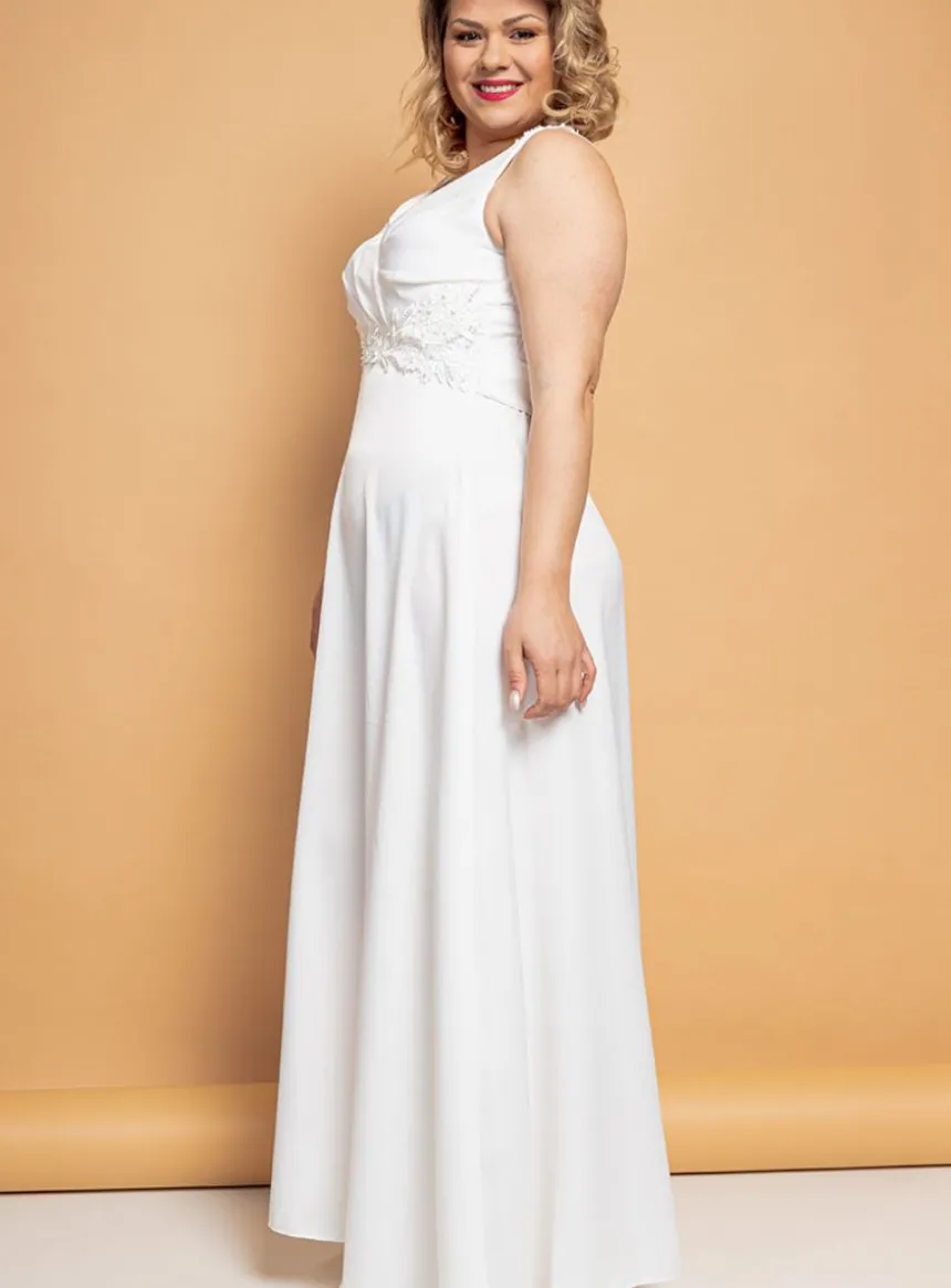 Robe cérémonie longue satin pour femme