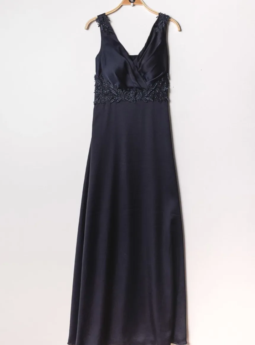 Robe cérémonie longue satin pour femme