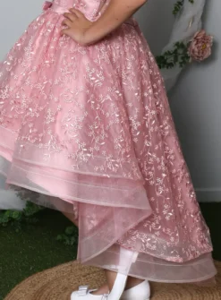 Robe cérémonie mariage fille Thaïs rose pêche