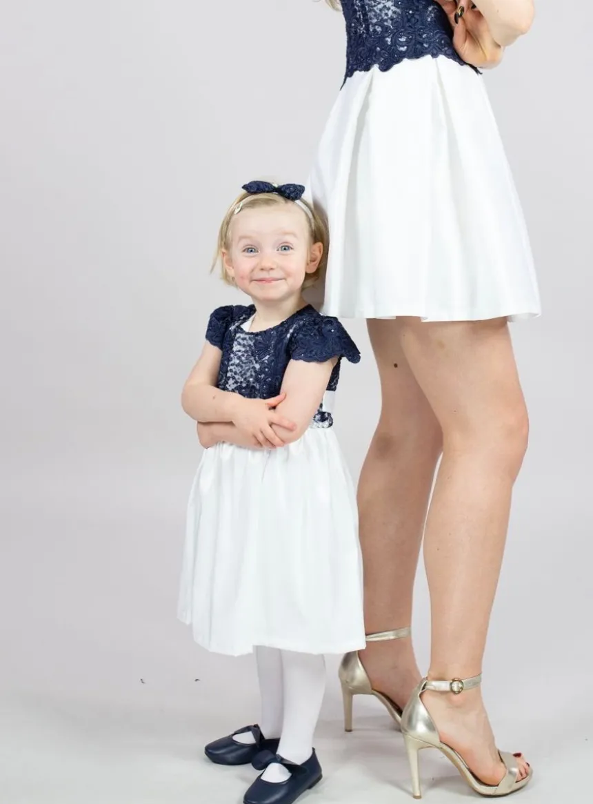 Robe cérémonie petite fille dentelle couleur + bandeau