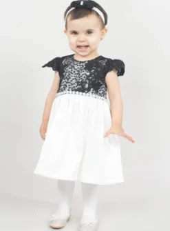 Robe cérémonie petite fille dentelle couleur + bandeau