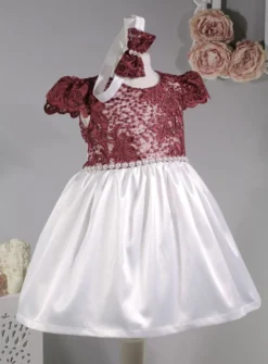 Robe cérémonie petite fille dentelle couleur + bandeau
