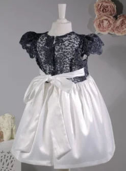 Robe cérémonie petite fille dentelle couleur + bandeau