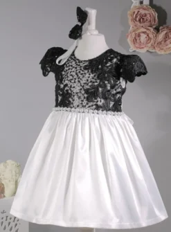 Robe cérémonie petite fille dentelle couleur + bandeau