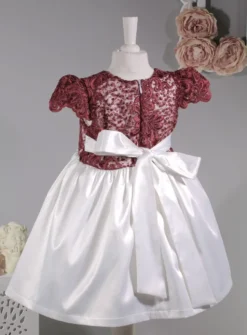 Robe cérémonie petite fille dentelle couleur + bandeau