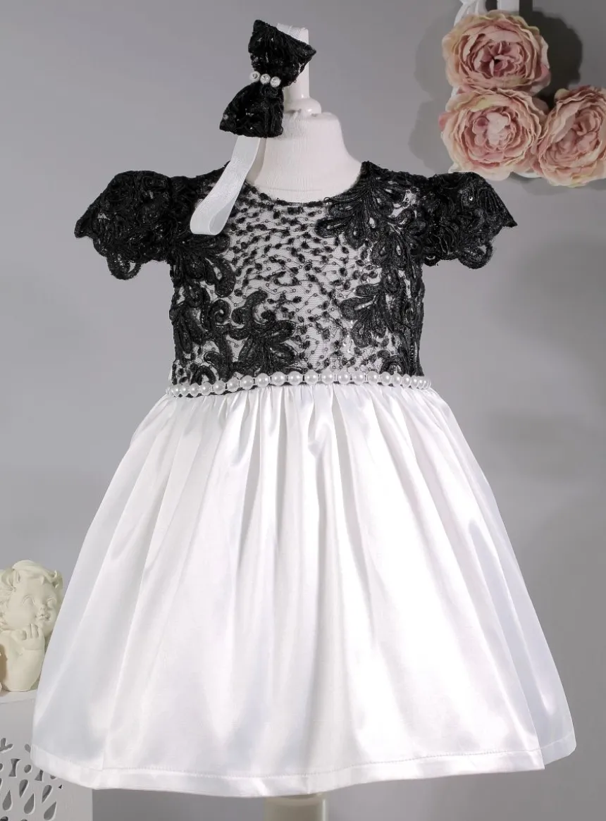 Robe cérémonie petite fille dentelle couleur + bandeau