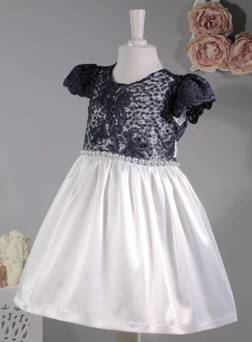 Robe cérémonie petite fille dentelle couleur + bandeau