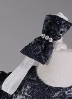 Robe cérémonie petite fille dentelle couleur + bandeau