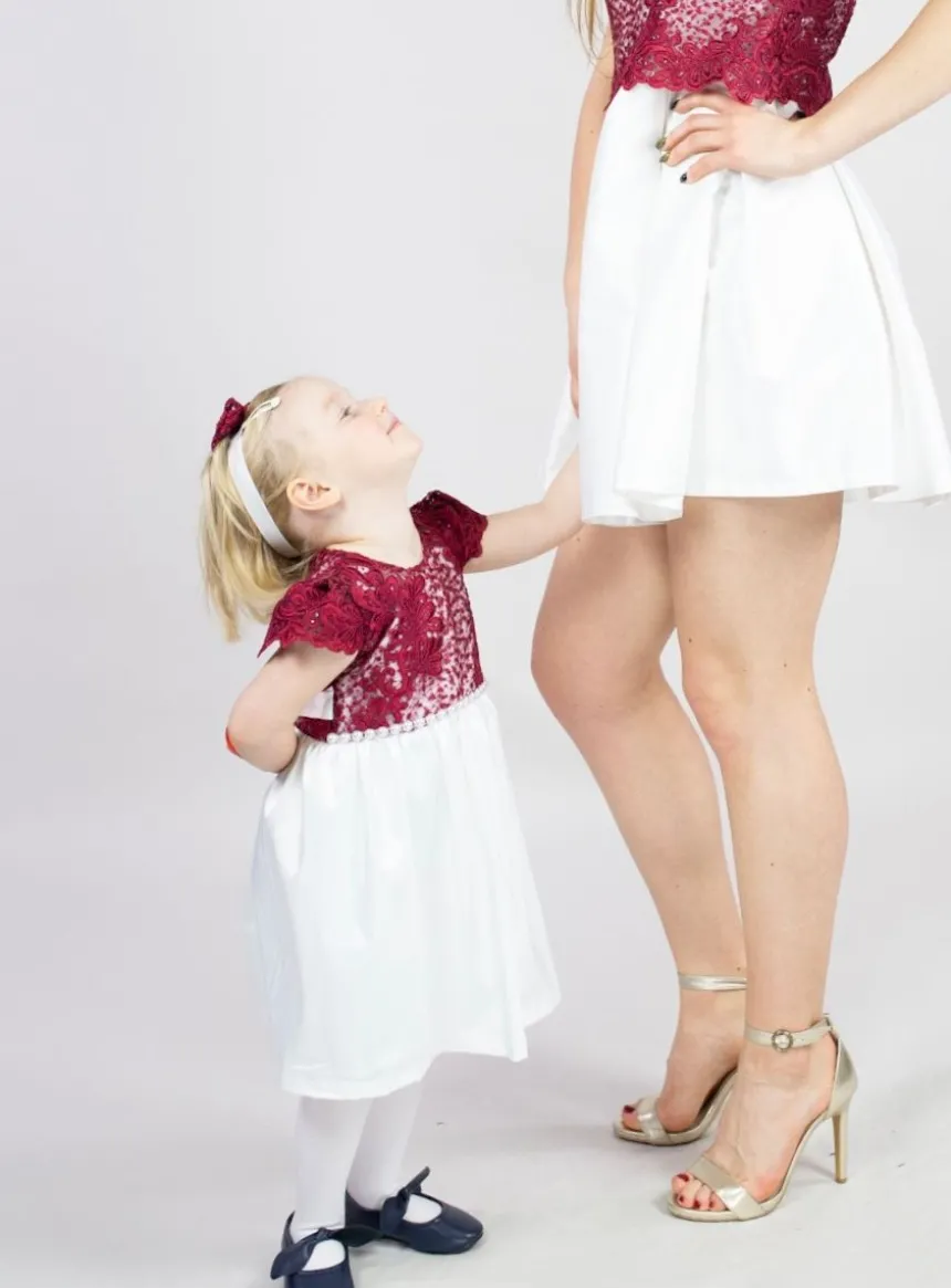 Robe cérémonie petite fille dentelle couleur + bandeau
