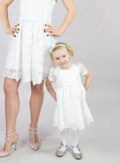 Robe cérémonie petite fille dentelle paillette + bandeau