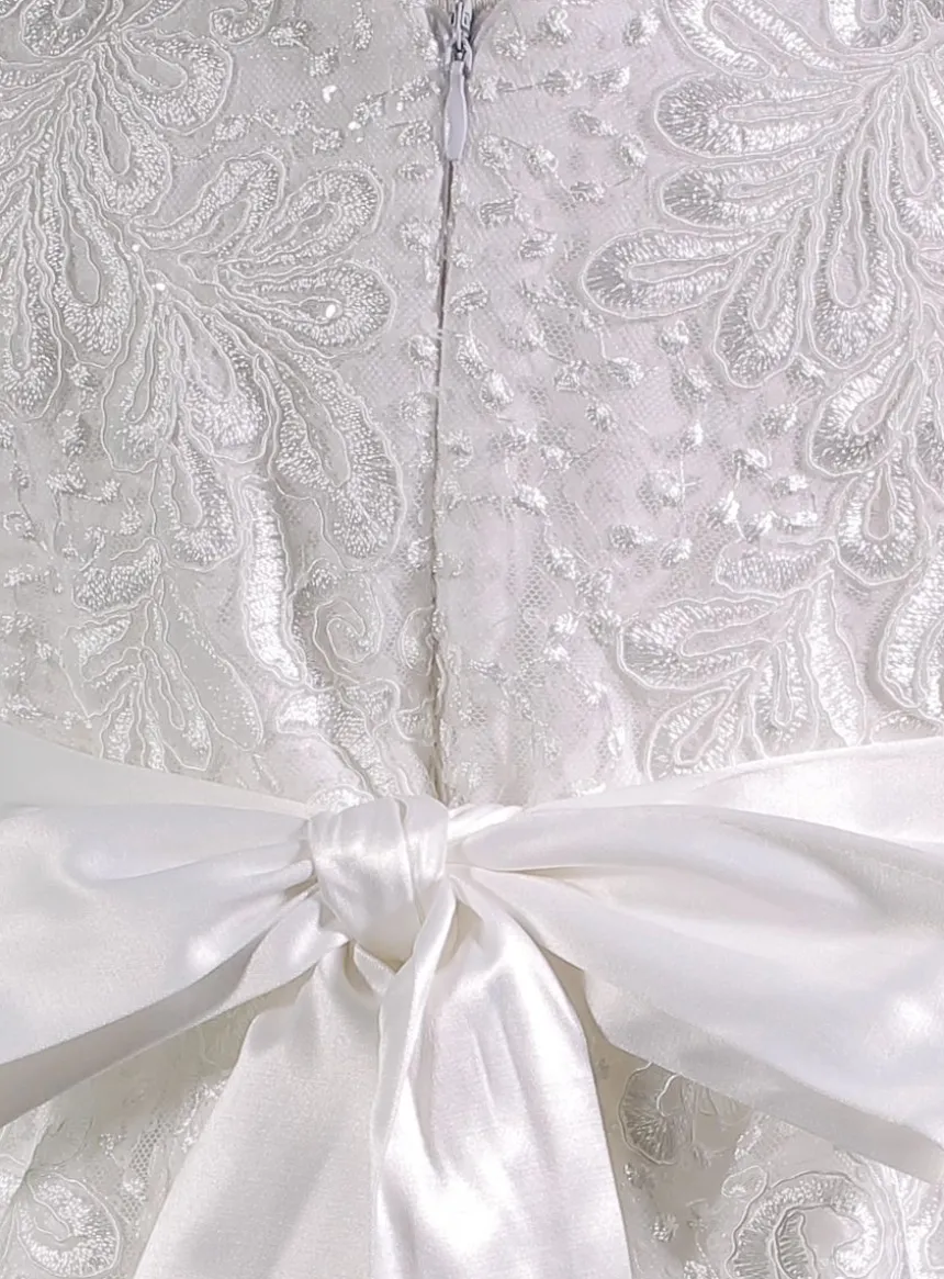 Robe cérémonie petite fille dentelle paillette + bandeau